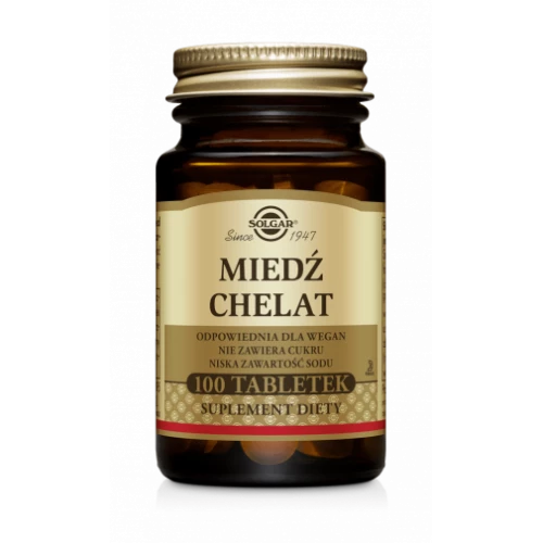 Solgar - Miedź chelat - 100 tabletek Solgar - Miedź chelat - 100 tabletek